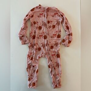 Charming Pink Baby Bamboo Footie, 6-9 Months, Bows/Gingerbread Houses